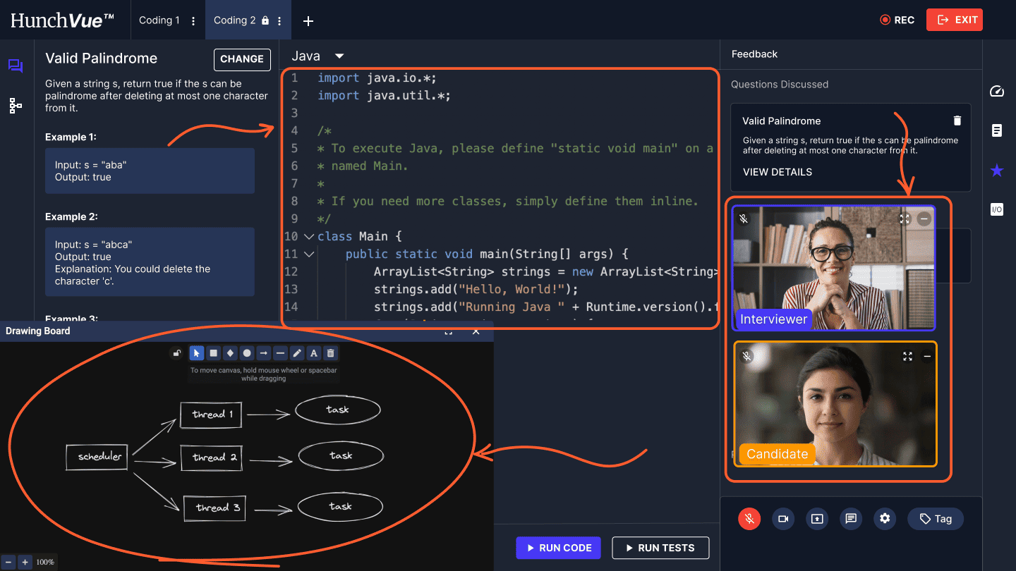 HunchVue - Coding Interview tool